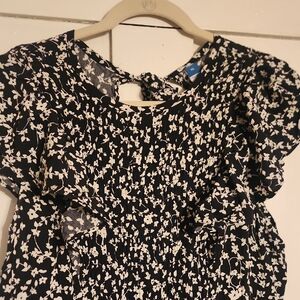 Old Navy Black and White Floral Top